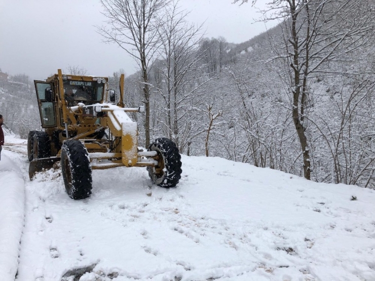 Fatsa’da Kardan Kapanan Yollara Anında Müdahale