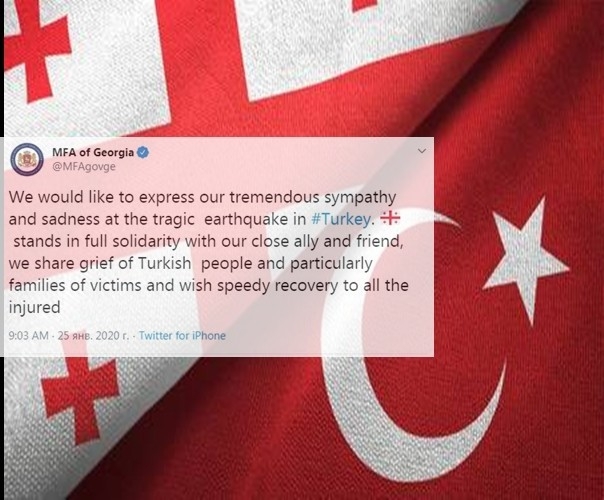 Gürcistan’dan Elazığ Depreminde Hayatını Kaybedenler İçin Başsağlığı