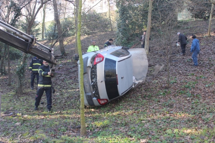 Kontrolden Çıkan Otomobil Mesire Alanına Uçtu: 1 Yaralı