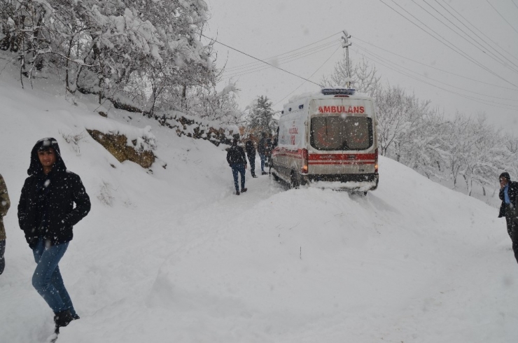 Hasta Kurtarmaya Giden Ambulans Kara Saplandı