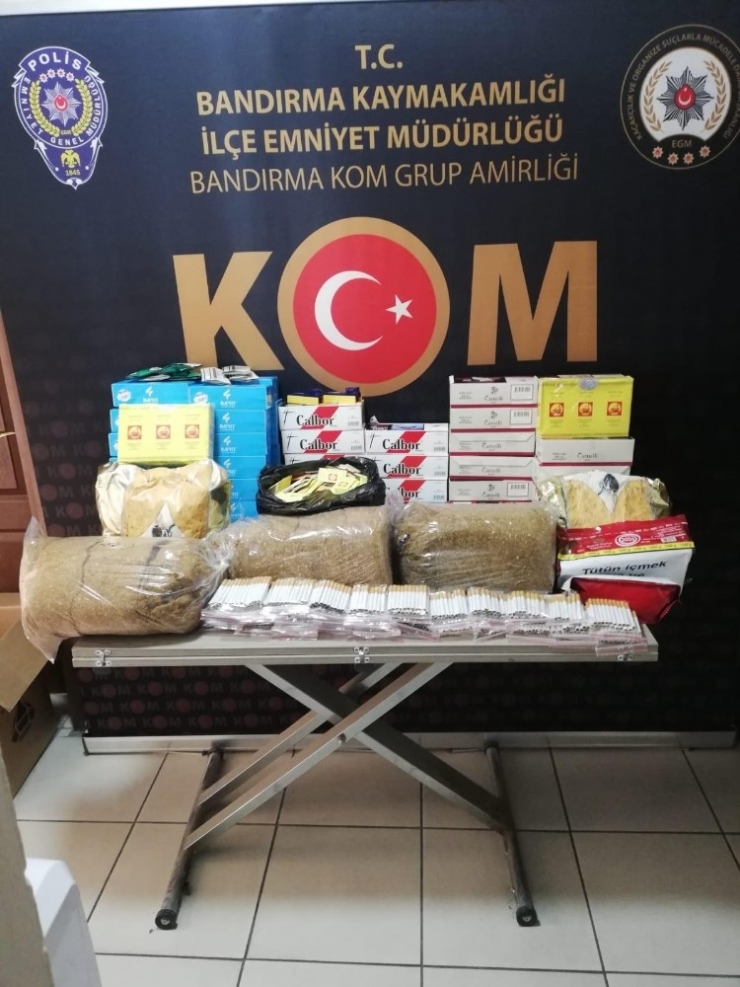 Balıkesir’de Polisten Kaçak Tütün Ve İçki Operasyonu