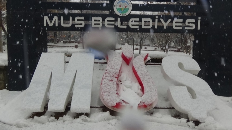 Muş’ta Lapa Lapa Kar Yağışı