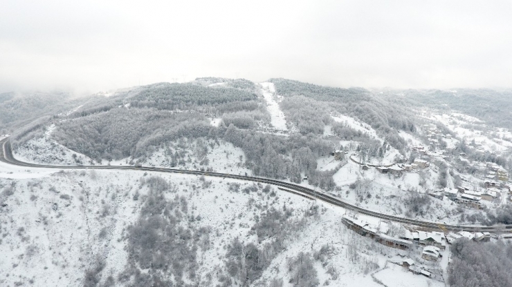 Bolu Dağı Kar Yağışı Sonrası Havadan Görüntülendi