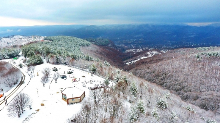 Bolu Dağı Kar Yağışı Sonrası Havadan Görüntülendi