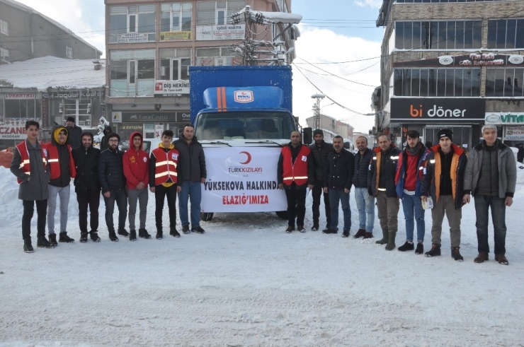 Türk Kızılayı Yüksekova Şubesi’nden Elazığ’a Yardım Gönderildi