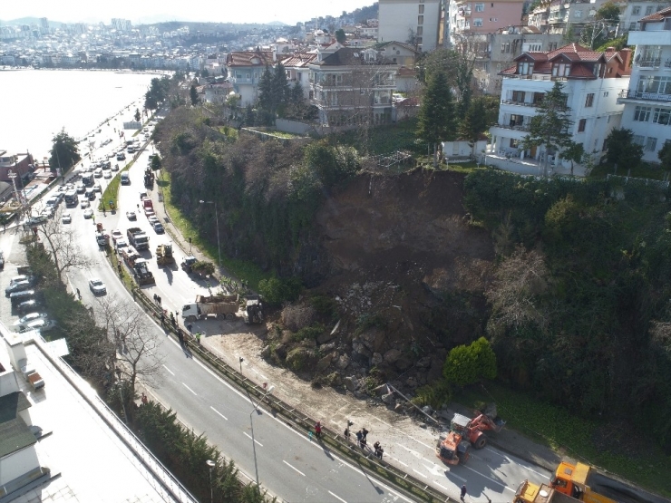 Ordu’daki Heyelan Havadan Görüntülendi