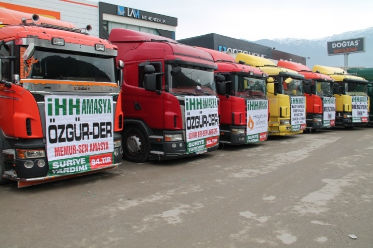 Amasya’dan İdlib’e 13 Tırlık Yardım