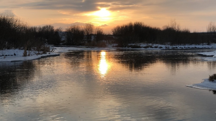 Kars’ta Gün Batımı Görsel Şölen Oluşturdu