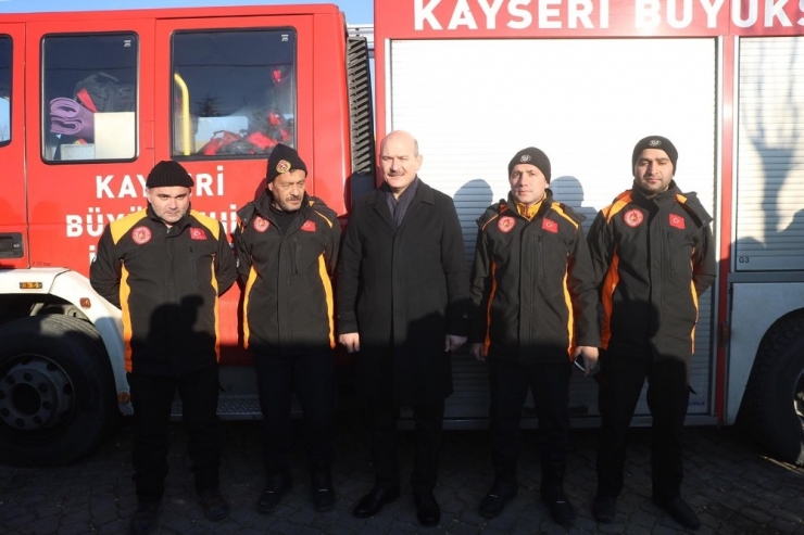 Elazığ’daki Kayseri İtfaiyesi’ne Bakan Soylu’dan Teşekkür