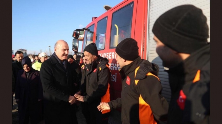 Elazığ’daki Kayseri İtfaiyesi’ne Bakan Soylu’dan Teşekkür
