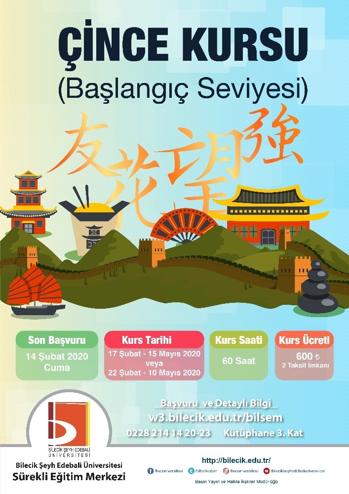 Bşeü’de Çince Kursu Düzenlenecek