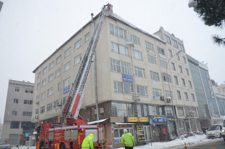 Çatıdaki Kar Kütlesi Kazaya Yol Açıyordu