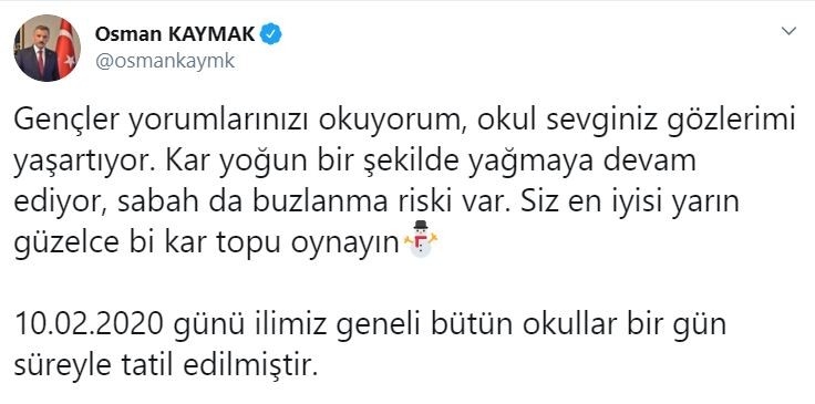 Vali Kaymak’ın Öğrencilerle Gülümseten Kar Tatili Diyalogları