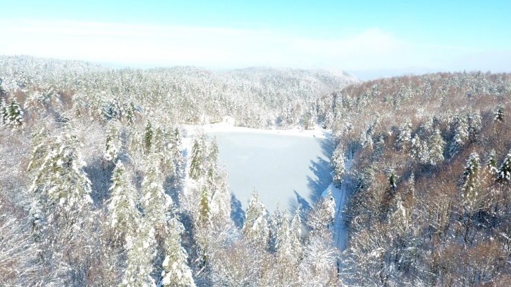 Çamlıpınar Göleti Buz Tuttu
