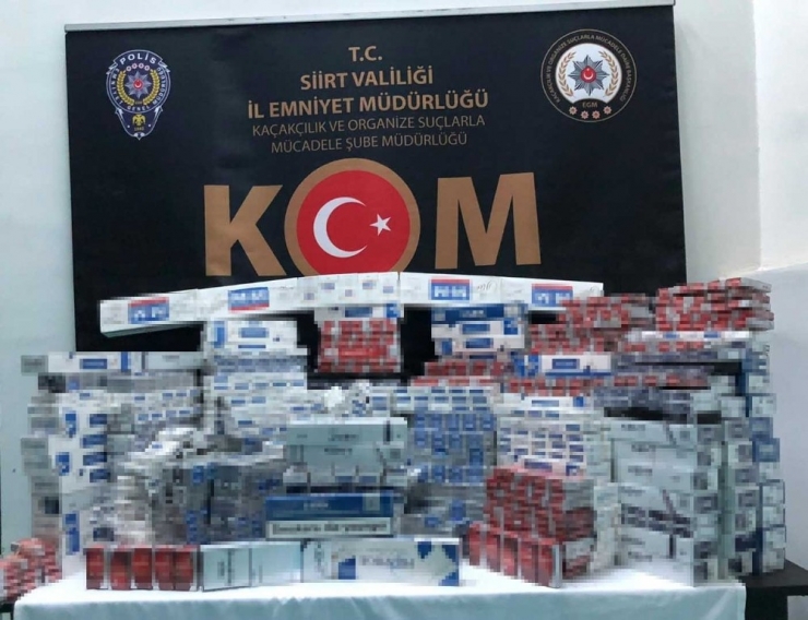 Siirt’te 2 Bin 800 Paket Kaçak Sigara Ele Geçirildi