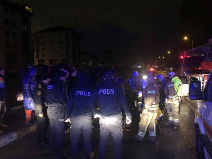 Yangına Müdahale Eden İtfaiye Erine Araba Çarptı