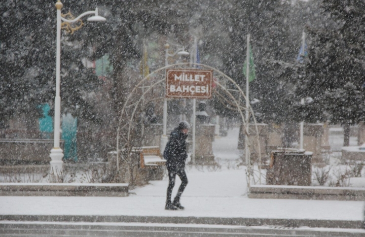 Lapa Lapa Yağan Kar Erzincan’ı Beyaza Bürüdü