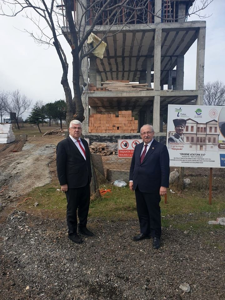 Ergene Atatürk Evi Yapım Çalışmaları Sürüyor