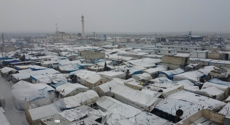 İdliblilerin Barındığı Çadırlar Havadan Görüntülendi