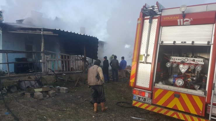 Karaman’da Ev Yangını Korkuttu