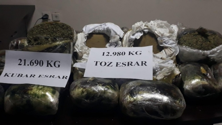 Otomobilde 33 Kilo Esrar Ele Geçirildi