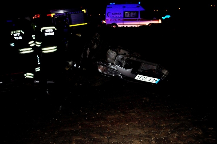 Konya’da Otomobil Takla Attı: 1 Ölü, 2 Yaralı