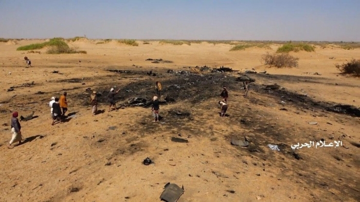 Husiler Koalisyon Uçağının Düşürülme Görüntülerini Yayınladı