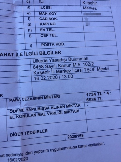 Seyahat Belgesi Olmayan Yabancı Uyrukluları Taşıdı 6 Bin 936 Lira Ceza Yedi