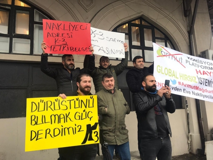 Nakliyeci Esnafı, Sanal Nakliye Platformlarına Tepki İçin Eylem Düzenledi