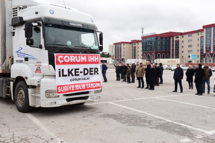Çorum İhh’dan İdlib’e 16 Tır Yardım
