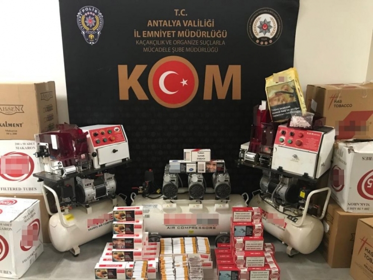 Antalya’da Kaçak Sigara İmalatı Operasyonu