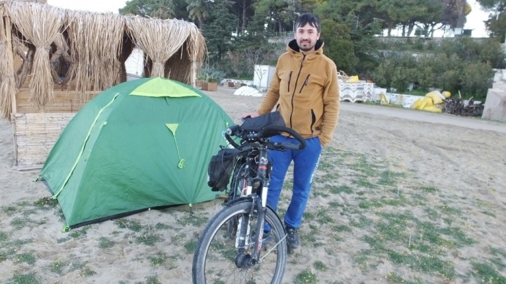 Safranbolulu Makine Ressamı Bisikletle Antalya’ya Gidiyor