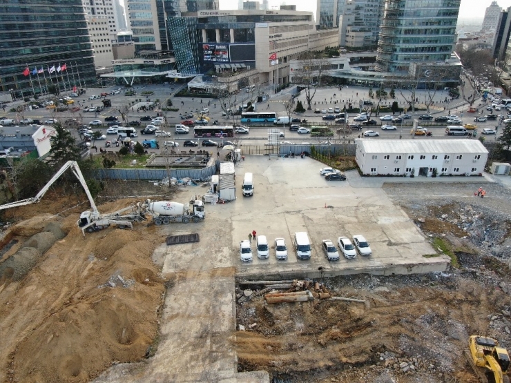İnşaatına Başlanan Levent Camii Havadan Görüntülendi