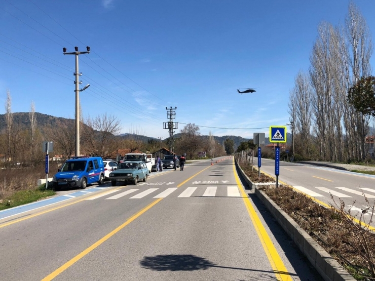 Ortaca’da Havadan Trafik Denetimi Yapıldı