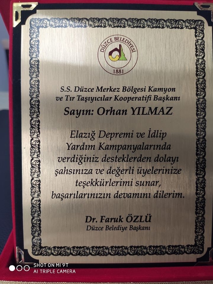 Düzce Belediyesinden Kamyoncu Esnafına Teşekkür