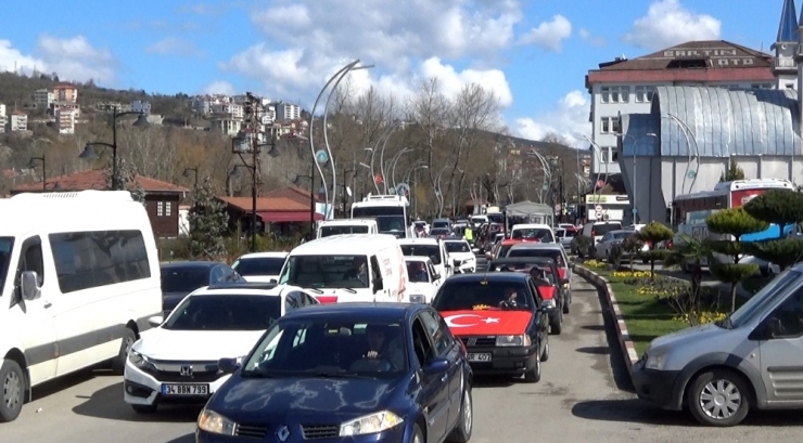 Bartın’da İdlib Şehitleri İçin Konvoy Düzenlendi