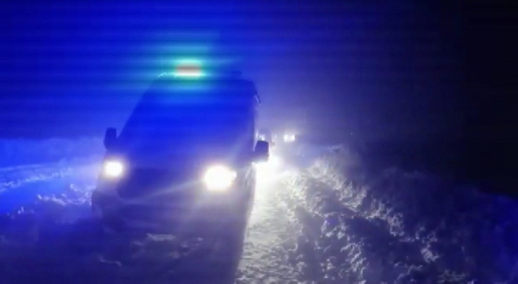 Hasta Taşıyan Ambulans Tipide Yolda Mahsur Kaldı