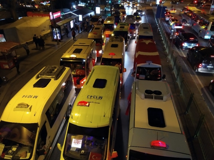 Minibüsçülerden İdlib’e Destek Konvoyu