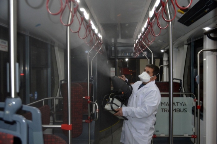 Malatya’daki Otobüslerde Dezenfekte Çalışması