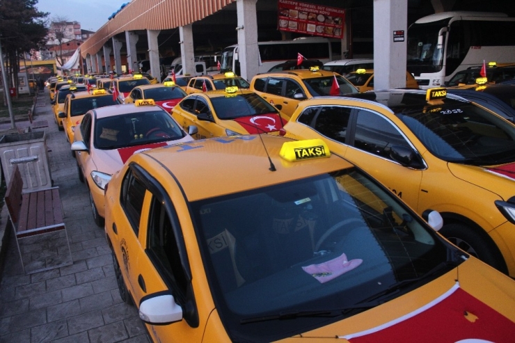 Kocaeli’de Taksiciler İdlib Şehitleri İçin Yola Çıktı