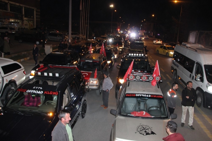 Türk Askerinin Bahar Kalkanı Harekatı’na, ’Offroad’cular Konvoyla Destek Oldu