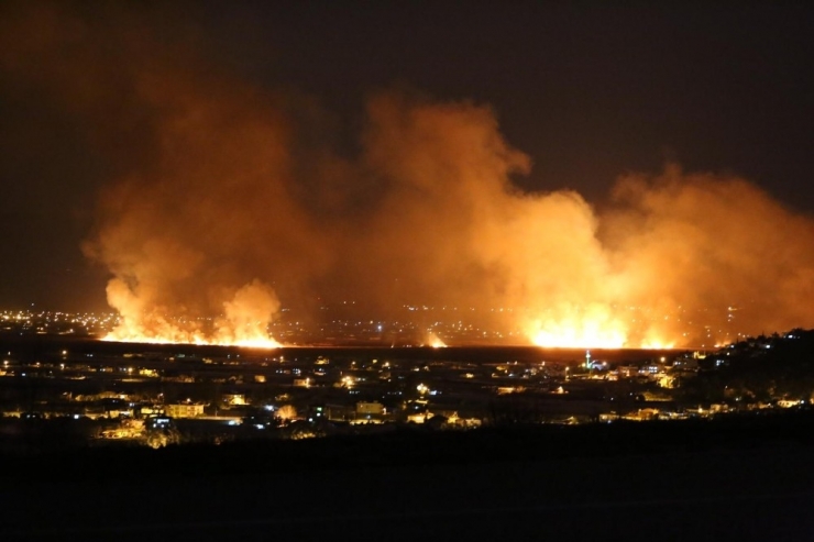 Kaş’ta Sazlık Yangını