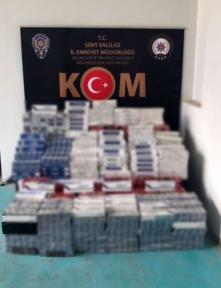 Siirt’te 8 Bin 600 Paket Kaçak Sigara Ele Geçirildi