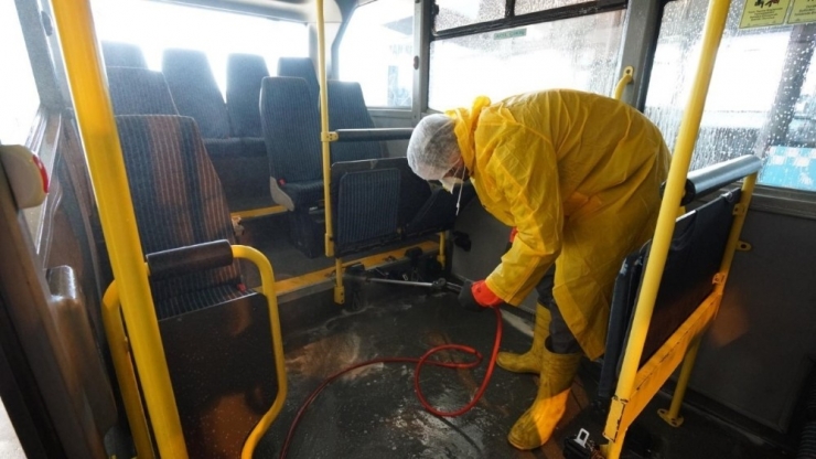 Otobüslerde Antibakteriyel Temizlik Çalışması