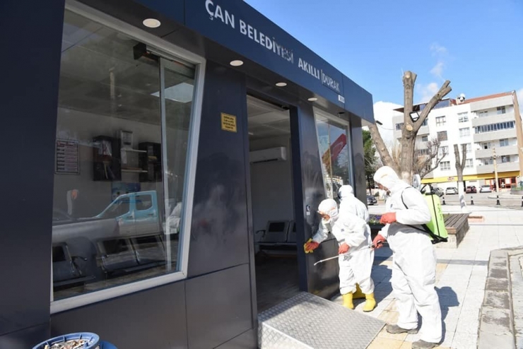 Çan Belediyesi Ortak Kullanım Alanlarını İlaçladı