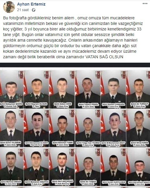 İdlib Gazisi Ertemiz’den Duygulandıran Paylaşım