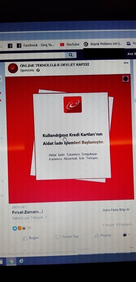 Sahte E-devlet Sitesiyle Kart Aidatı İade Dolandırıcılığına Dikkat