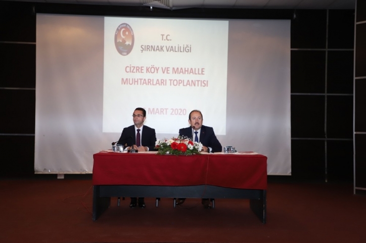 Vali Pehlivan Cizre’de Köy Ve Mahalle Muhtarları İle Toplantı Yaptı