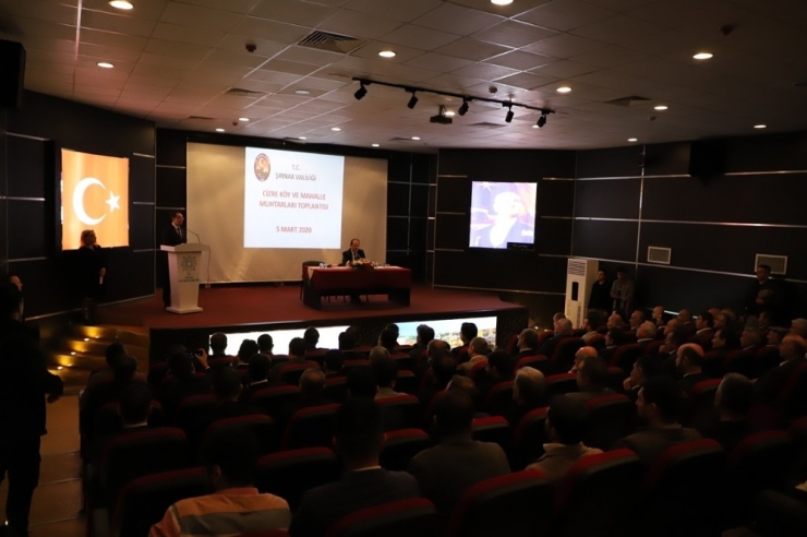 Vali Pehlivan Cizre’de Köy Ve Mahalle Muhtarları İle Toplantı Yaptı