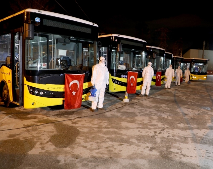 Afyonkarahisar’da Halk Otobüslerine Koronavirüs Önlemi